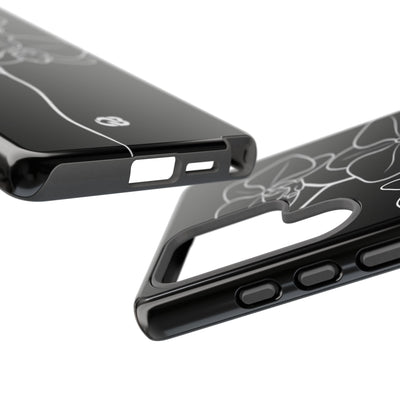 Black Tough Phone Case for Samsung - Noir Alabaster Orchid