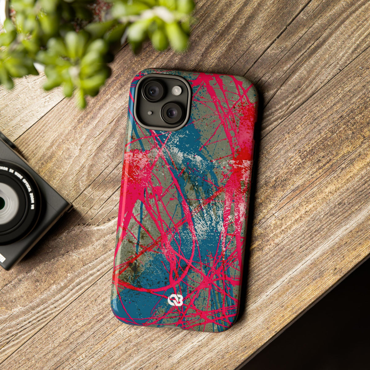 Neon Static Drip · Tough Phone Case for iPhone · Pink
