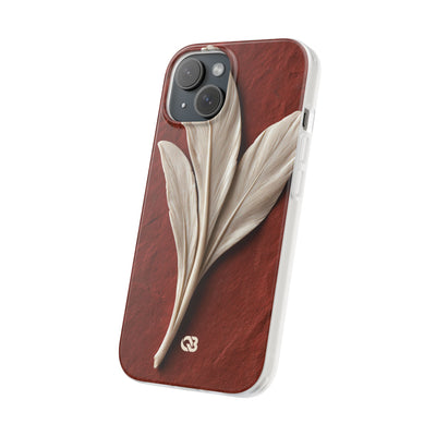 Carved Ivory Plume · Lite Phone Case for iPhone ·  Red