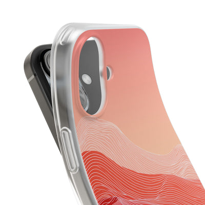 Red Lite Phone Case for iPhone - Crimson Ridge Contour