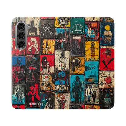 Portrait Grid Crimson - Samsung S23+ Case - Wallet