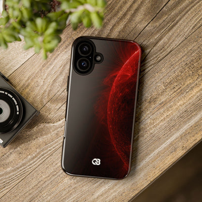 Red Tough Phone Case for iPhone - Solar Crimson Flare