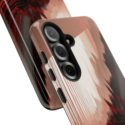 Red Tough Phone Case for Samsung - Crimson Pulse Horizon