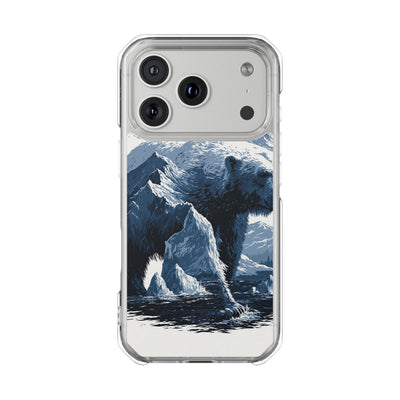Fjord Summit Bear · Clear Impact Magnetic Phone Case for iPhone · Blue