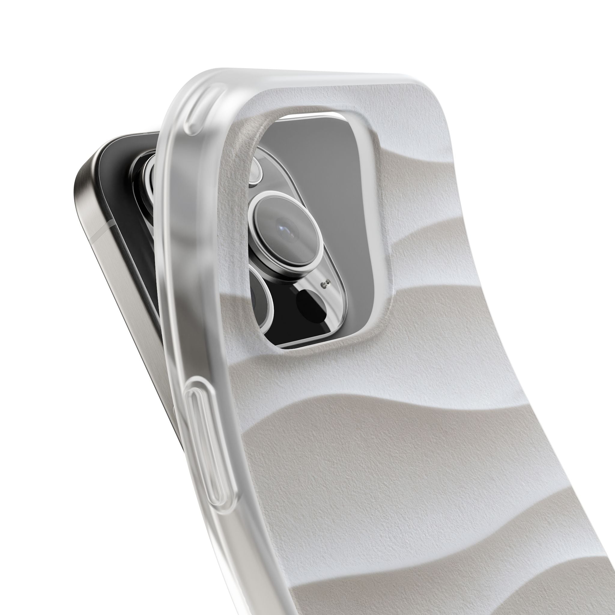 White Lite Phone Case for iPhone - Arctic Flow Ridges