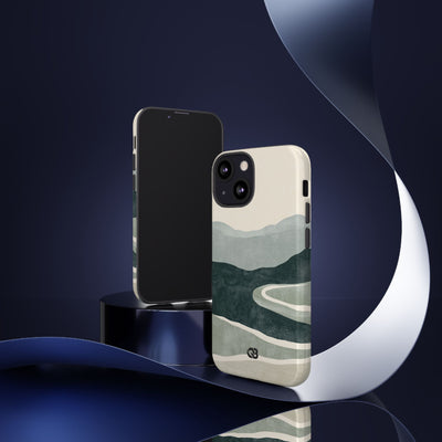 Muted Valley Vista · Tough Phone Case for iPhone · Green