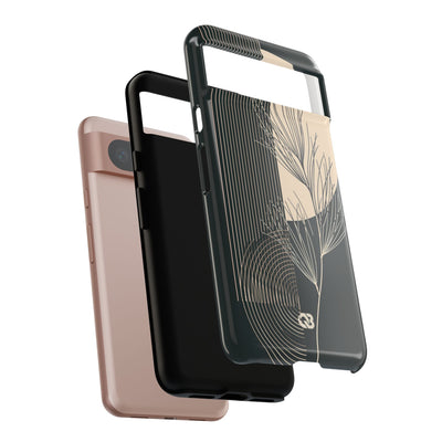 Black Tough Phone Case for Google Pixel - Obsidian Sand Willow