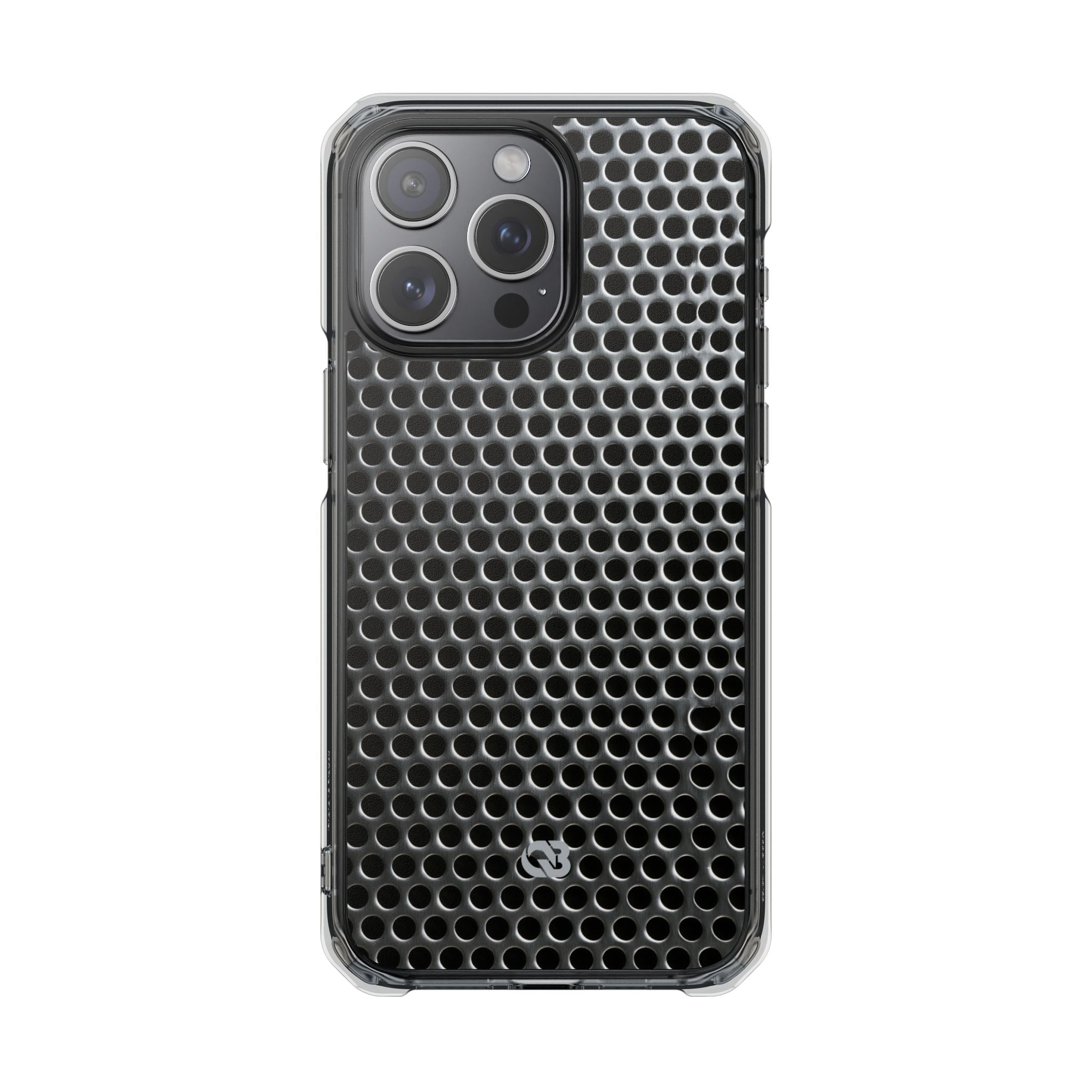 Silver Impact MagSafe Phone Case for iPhone - Brutalist Steel Mesh