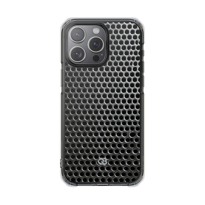 Silver Impact MagSafe Phone Case for iPhone - Brutalist Steel Mesh