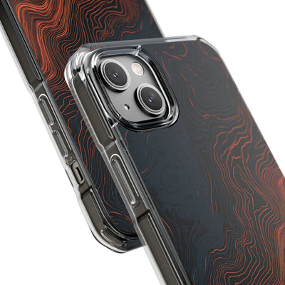 Black Impact MagSafe Phone Case for iPhone - Volcanic Basalt Map