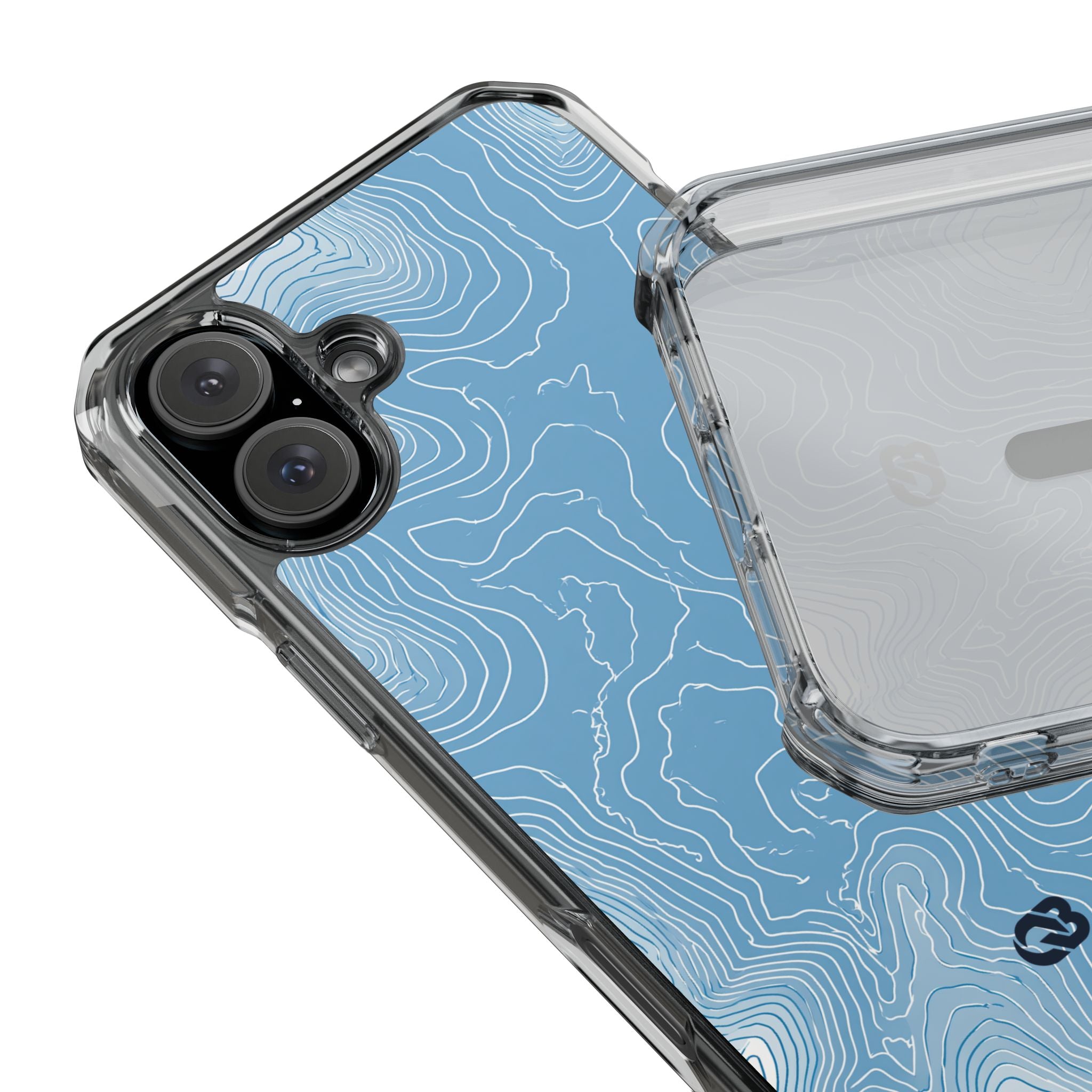 Blue Impact MagSafe Phone Case for iPhone - Glacial Ridge Topo