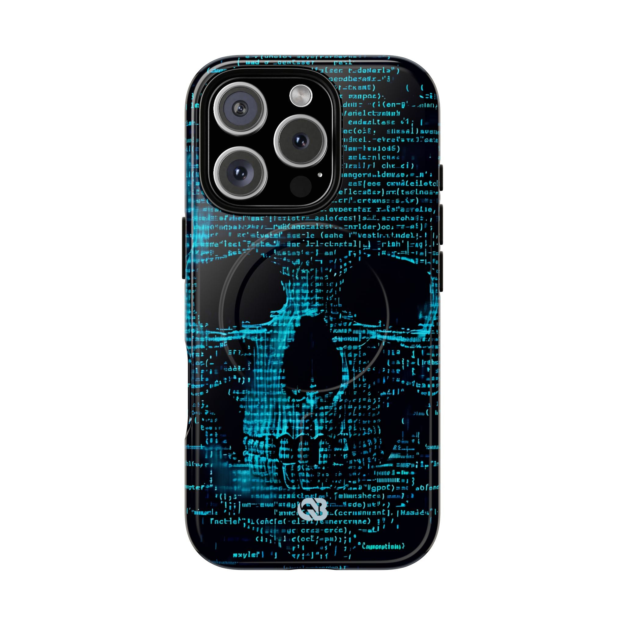 Cyan Glitch Skull · Tough+ Magsafe