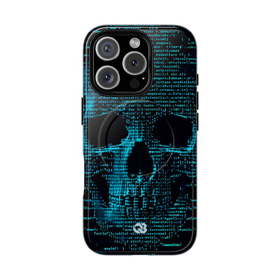 Cyan Glitch Skull · Tough+ Magsafe