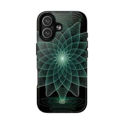 Green Tough 2.0 Magsafe Phone Case for iPhone - Cyan Signal Bloom