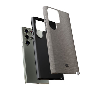Grey Tough Phone Case for Samsung - Brushed Nickel Linen