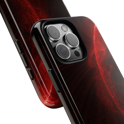 Red Tough Phone Case for iPhone - Solar Crimson Flare