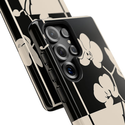Beige Tough Phone Case for Samsung - Nocturnal Orchid Frame
