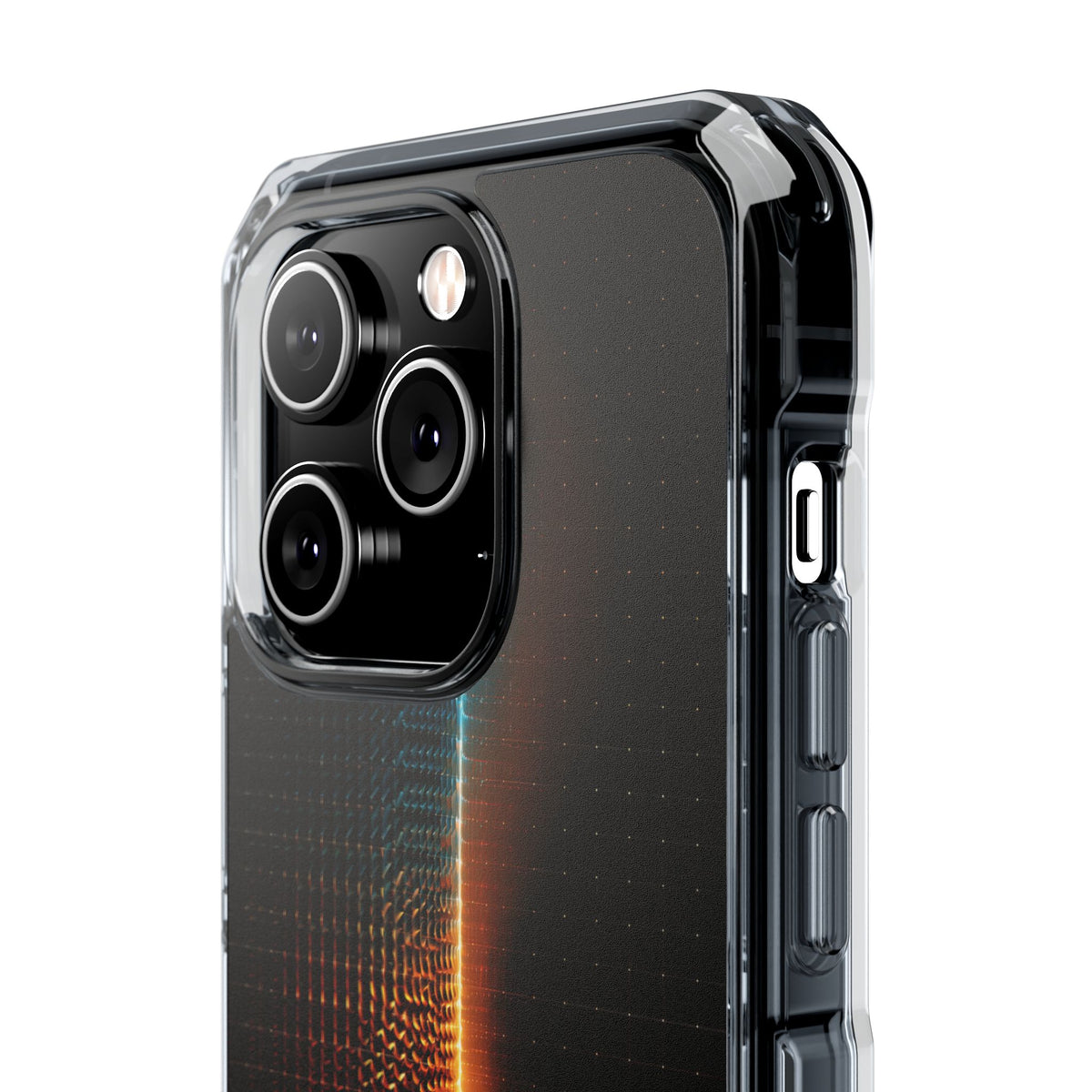 Luminous Refraction Grid · Clear Impact Magnetic Phone Case for iPhone · Black