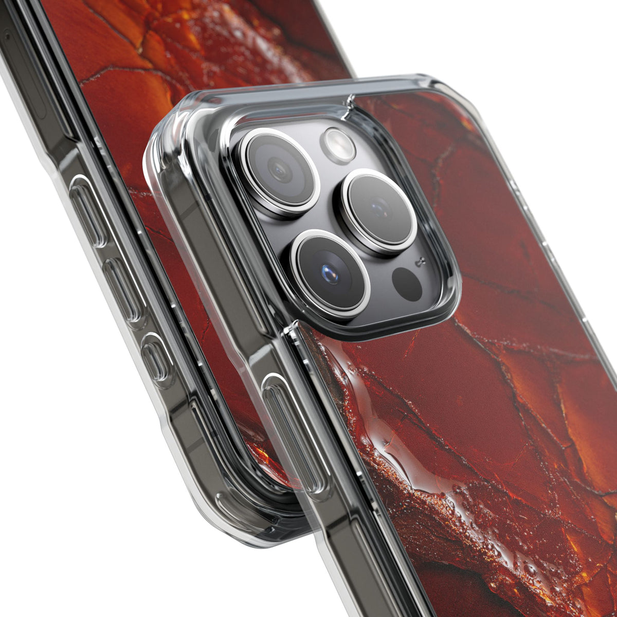 Amber Embrace · Clear Impact Magnetic Phone Case for iPhone · Brown
