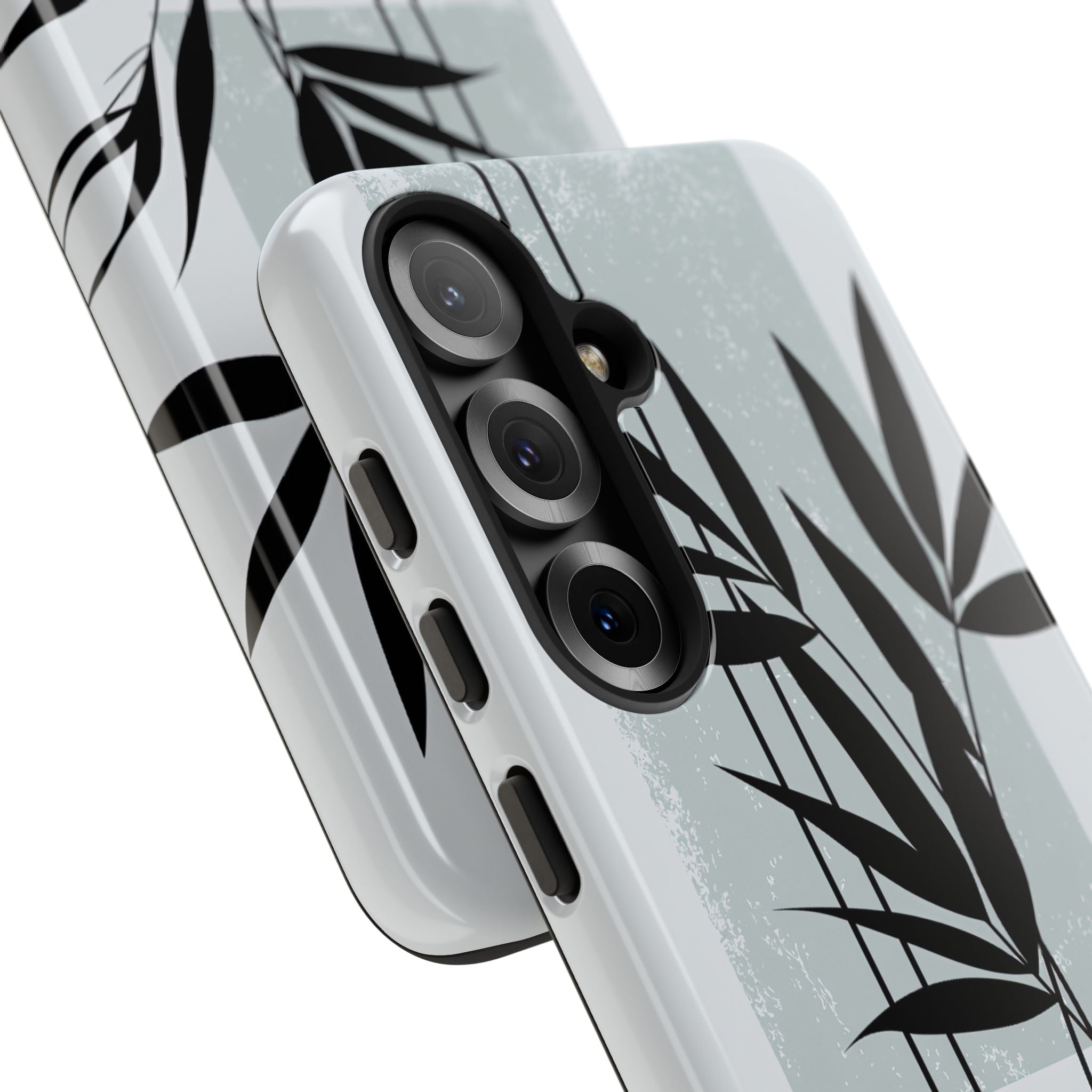 Grey Tough Phone Case for Samsung - Sage Bamboo Noir