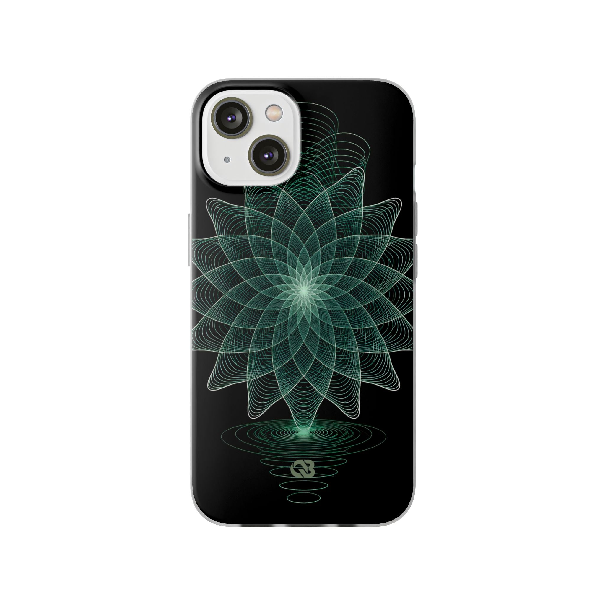 Green Lite Phone Case for iPhone - Cyan Signal Bloom