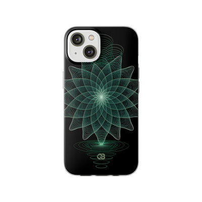 Green Lite Phone Case for iPhone - Cyan Signal Bloom
