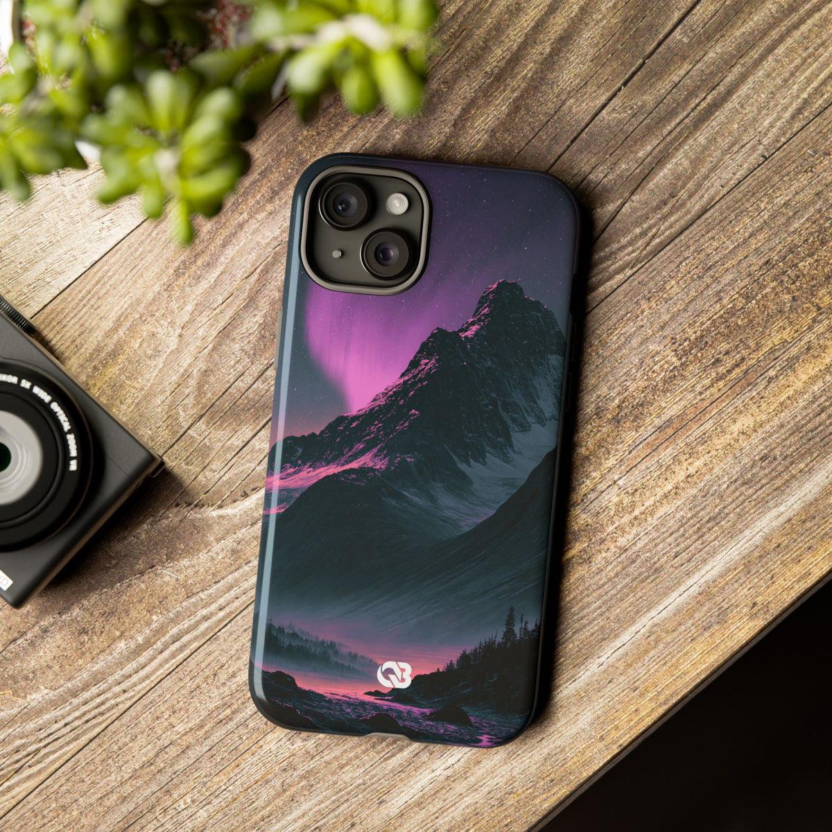 Arctic Aurora Summit · Tough Phone Case for iPhone · Black