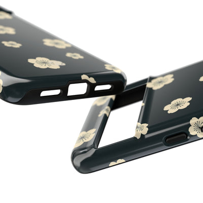 Teal Tough Phone Case for Google Pixel - Obsidian Cream Petals