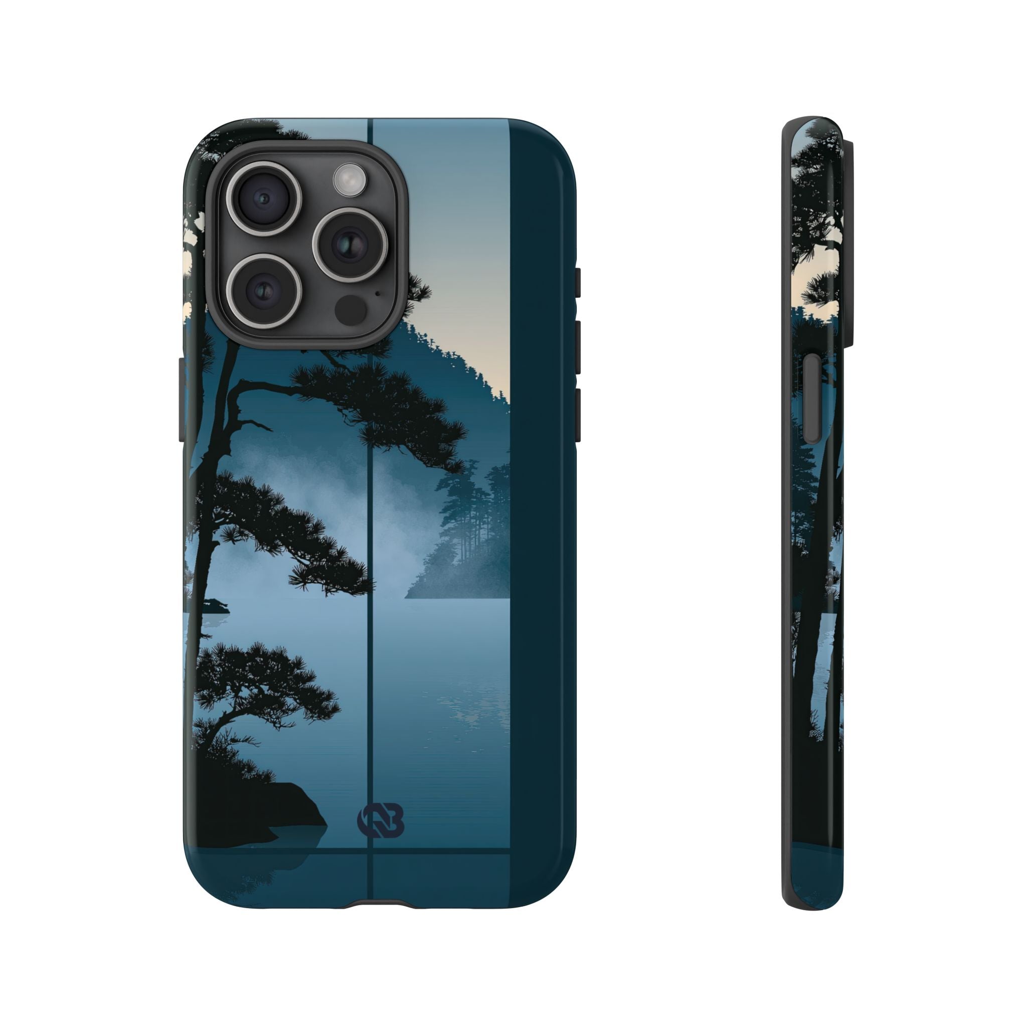 Blue Tough Phone Case for iPhone - Kyoto Mist Pine