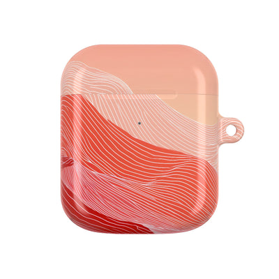 Coral Ridge Contours · Hard Case for AirPods & AirPods Pro · Red