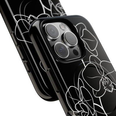 Black Tough 2.0 Magsafe Phone Case for iPhone - Noir Alabaster Orchid
