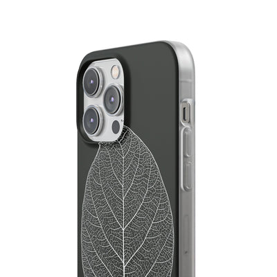 Black Lite Phone Case for iPhone - Bleached Leaf Lattice