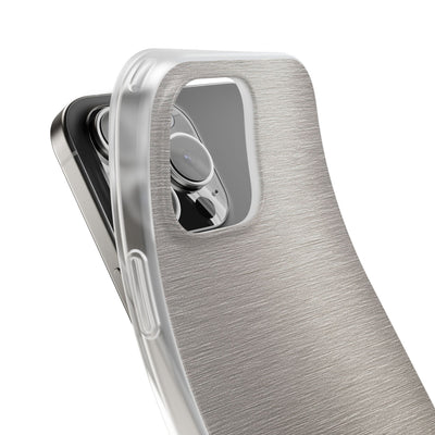 Grey Lite Phone Case for iPhone - Brushed Nickel Linen