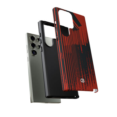Red Tough Phone Case for Samsung - Crimson Brutalist Distortion