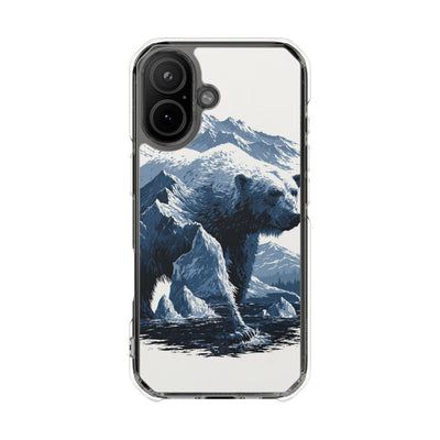 Fjord Summit Bear · Clear Impact Magnetic Phone Case for iPhone · Blue