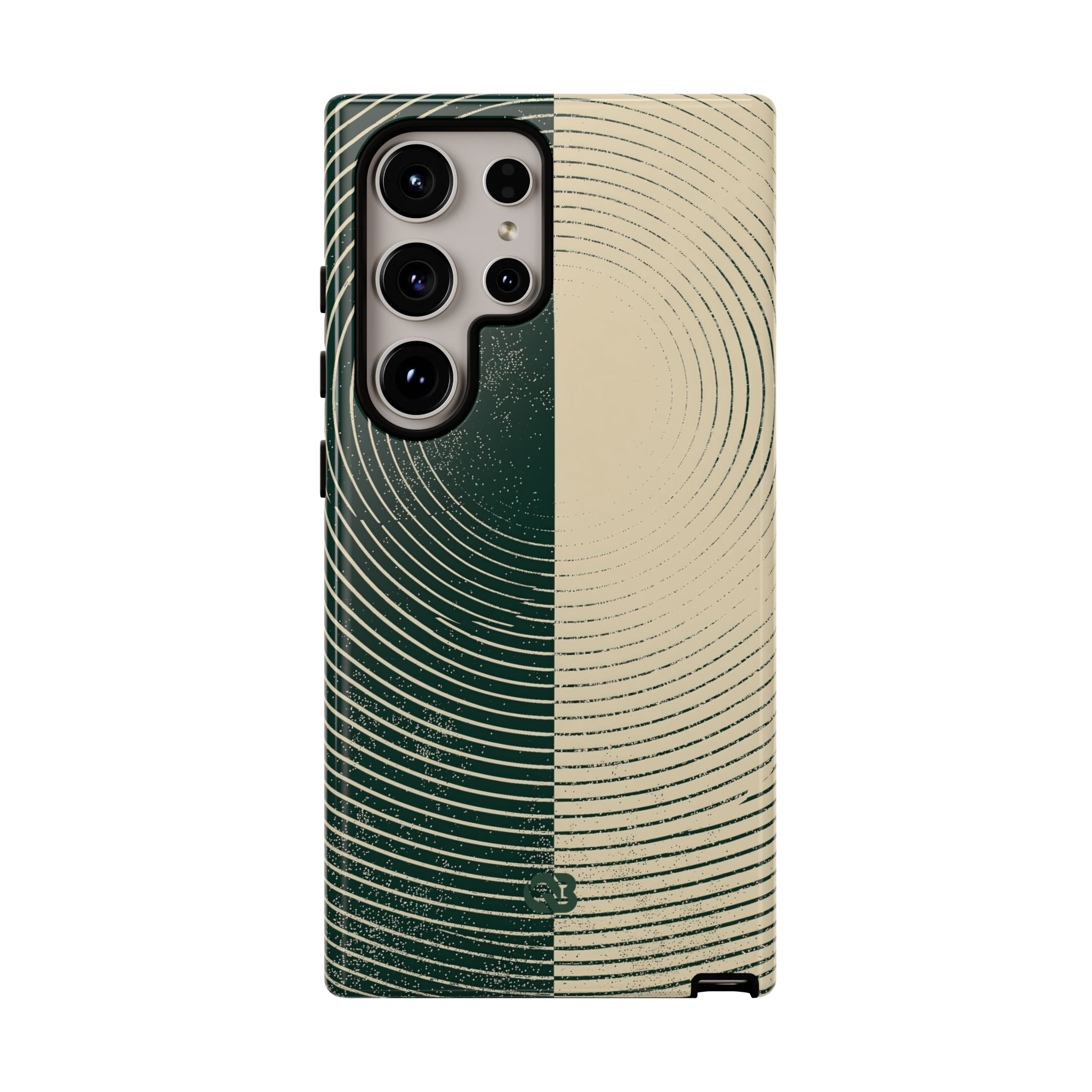 Green Tough Phone Case for Samsung - Evergreen Split Grain