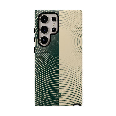 Green Tough Phone Case for Samsung - Evergreen Split Grain