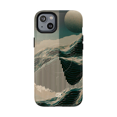Green Tough 2.0 Magsafe Phone Case for iPhone - Lunar Moss Topography