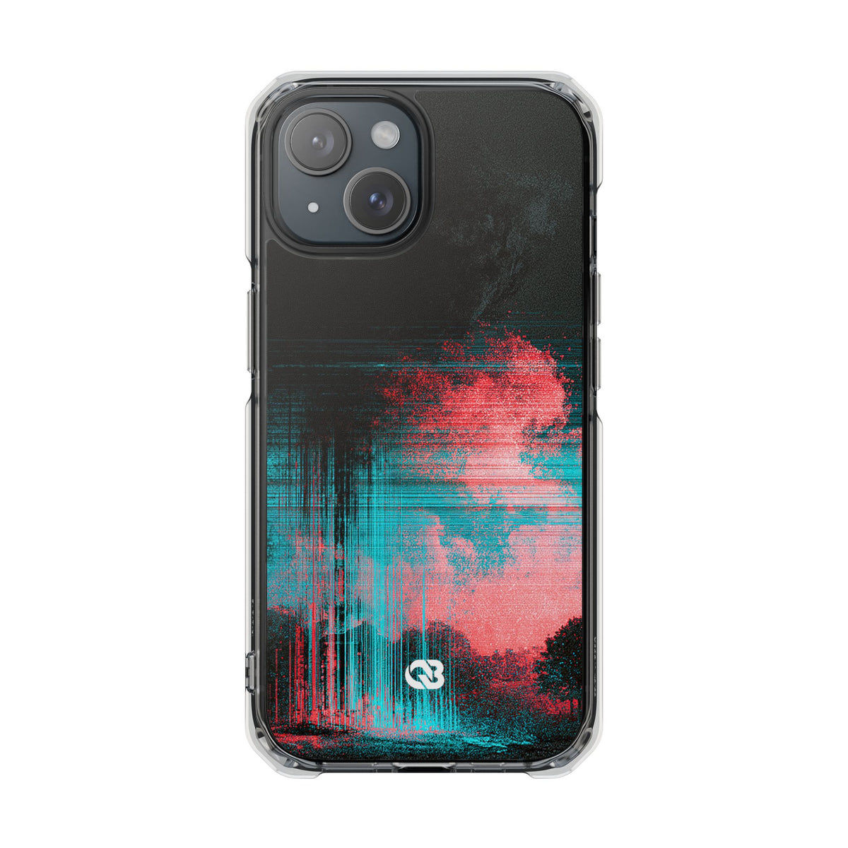 Digital Signal Drift · Clear Impact Magnetic Phone Case for iPhone · Black
