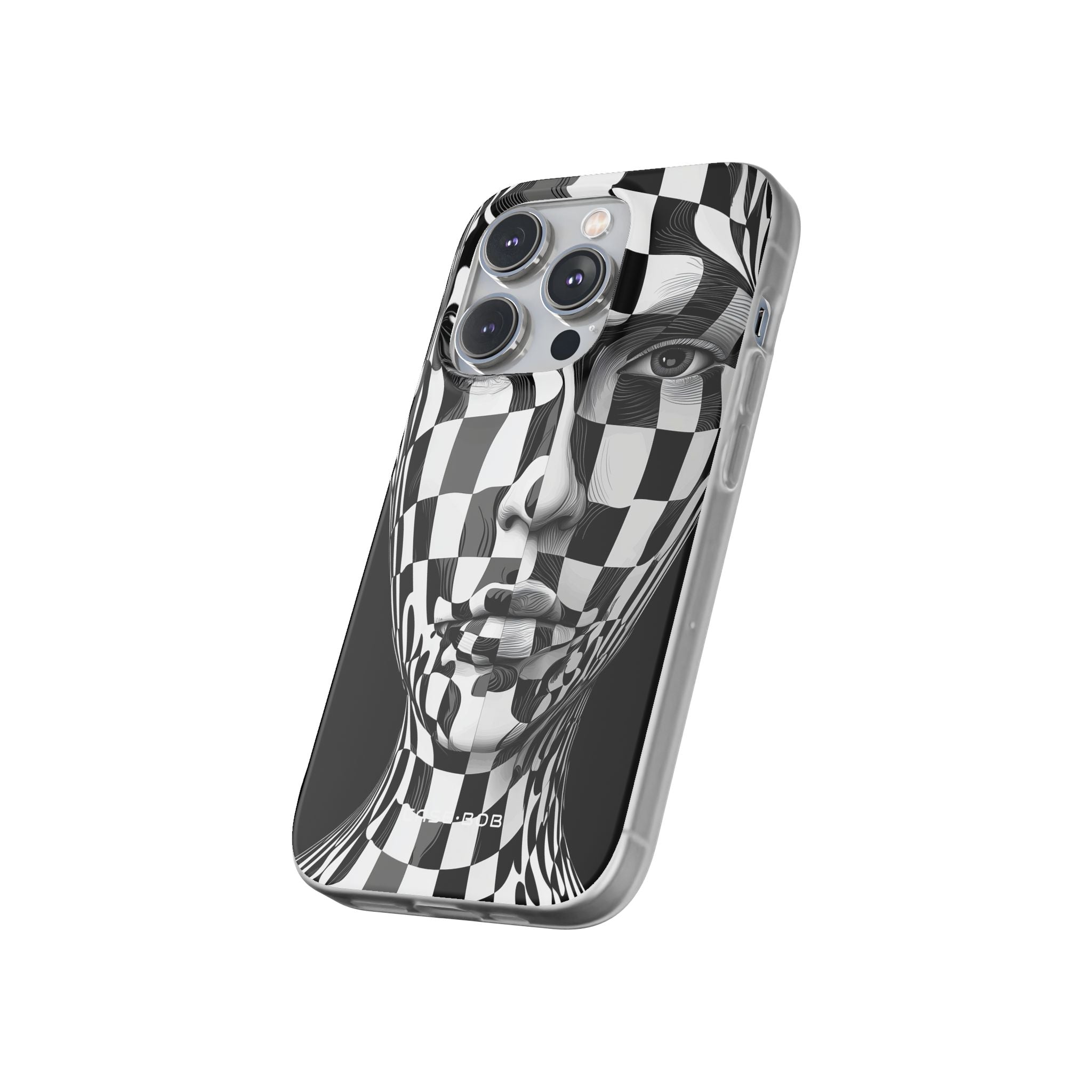 Checkered Face iPhone 14 Pro Skal - Mjuk