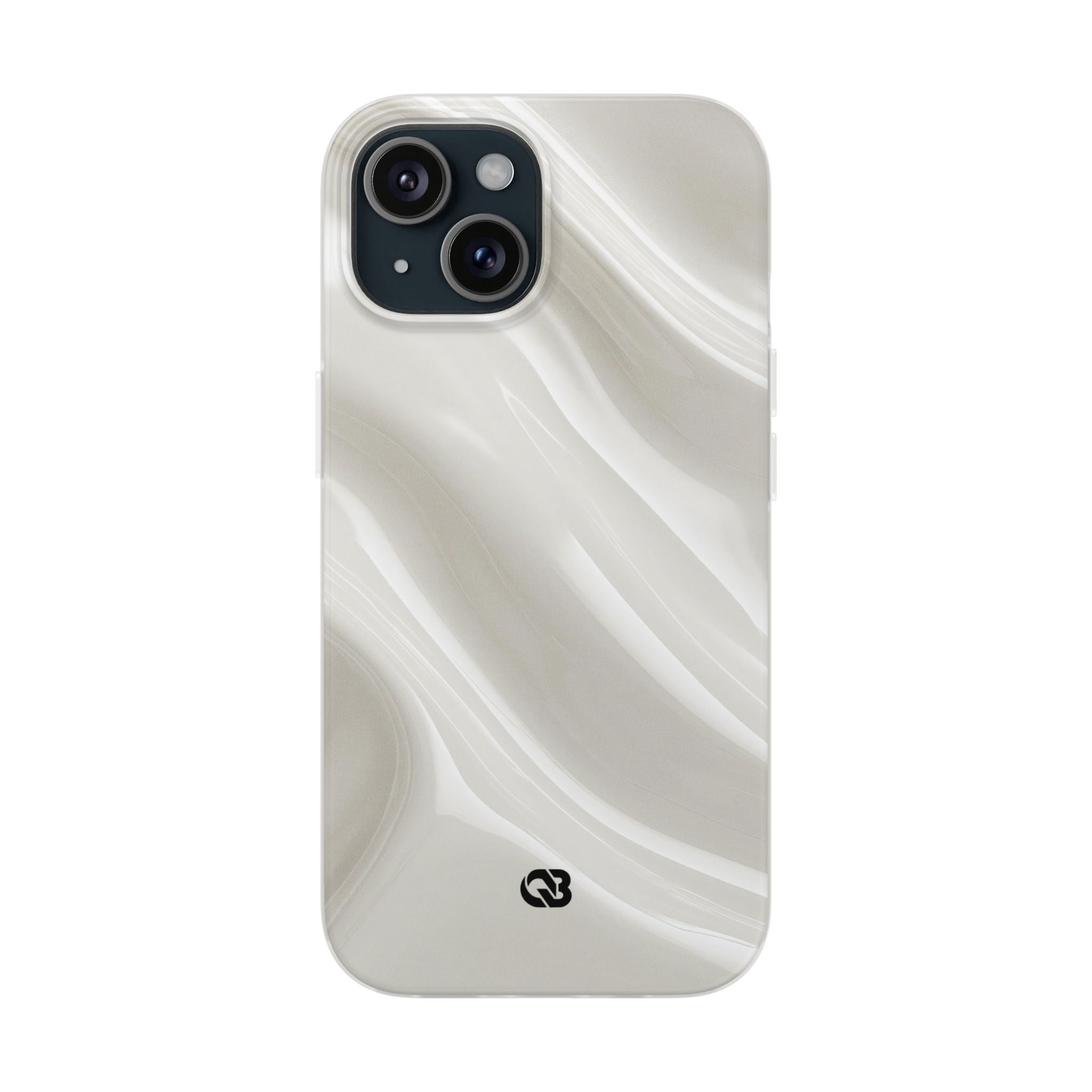 White Lite Phone Case for iPhone - Polished Ivory Wave