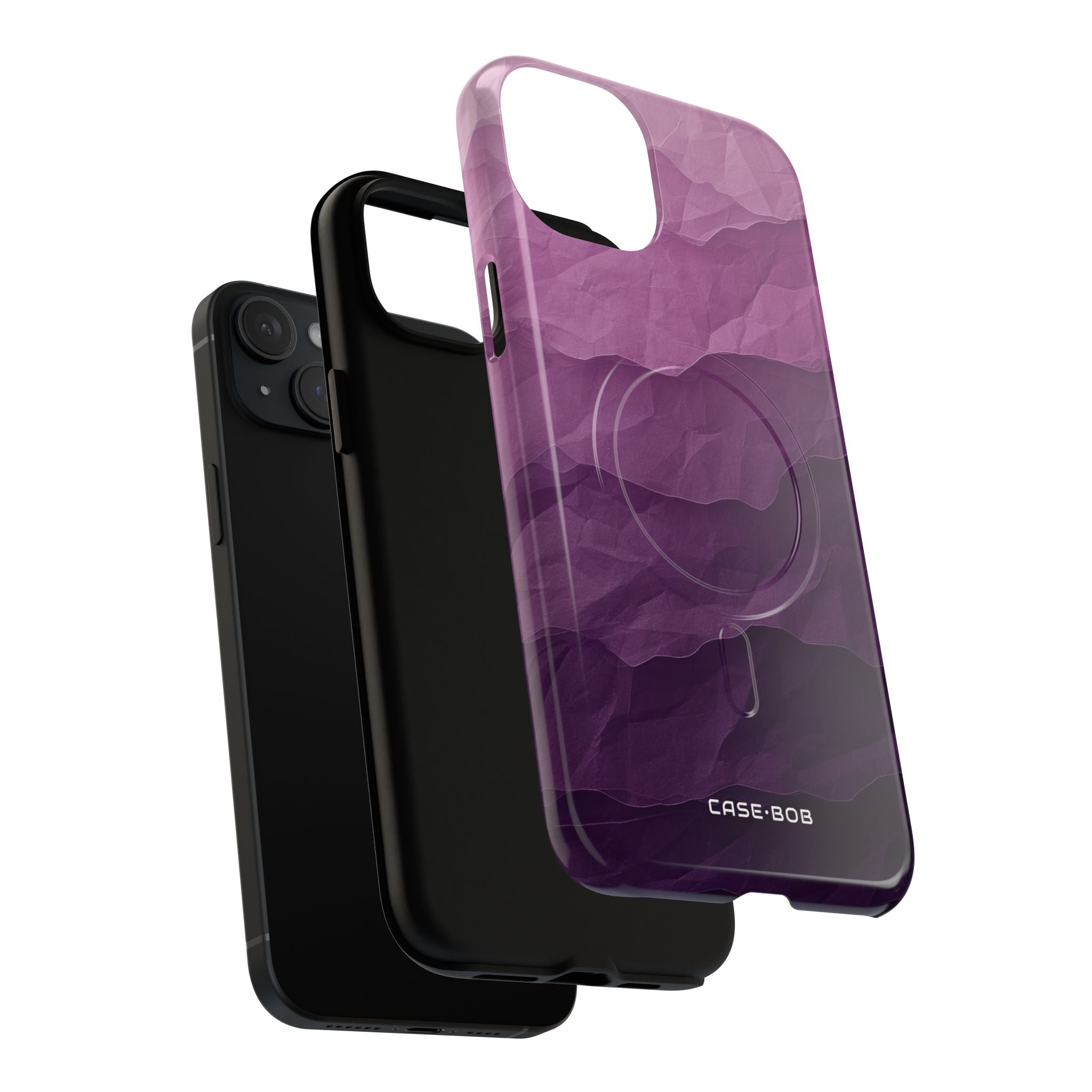Lila Wellenlagen iPhone 15 Plus Case - Tough+