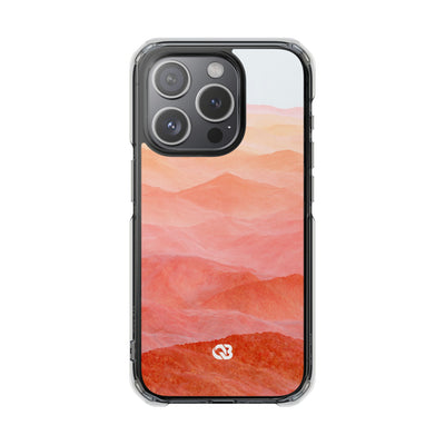 Alpenglow Ridge Vista · Clear Impact Magnetic Phone Case for iPhone · Orange