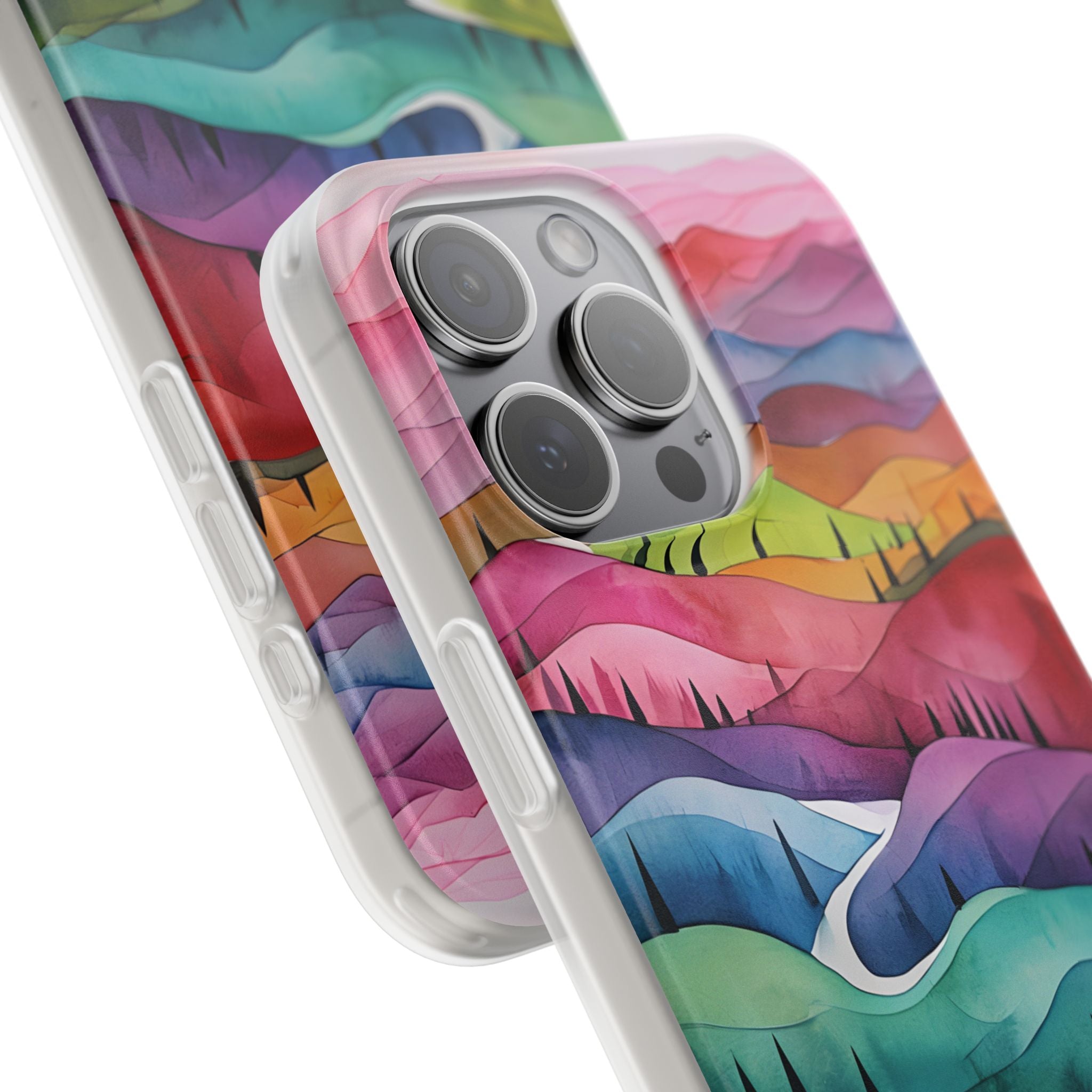 Fluid Rainbow Ridge · Soft Hoesje voor iPhone