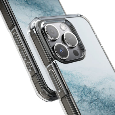 Teal Impact MagSafe Phone Case for iPhone - Cyan Vector Lattice