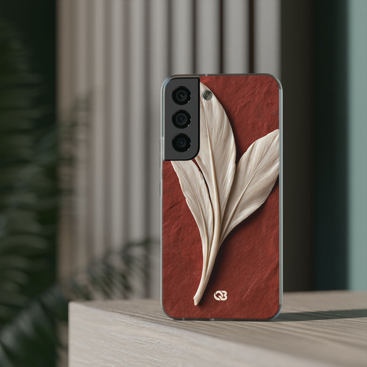 Carved Ivory Plume · Lite Phone Case for Samsung · Red