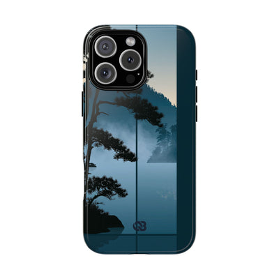 Blue Tough Phone Case for iPhone - Kyoto Mist Pine
