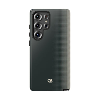 Grey Tough Phone Case for Samsung - Charcoal Tech Grid