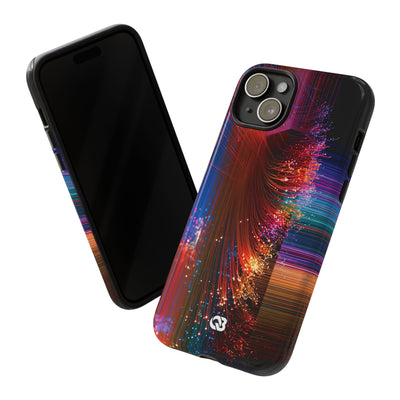 Black Tough Phone Case for iPhone - Cyber Optic Streak