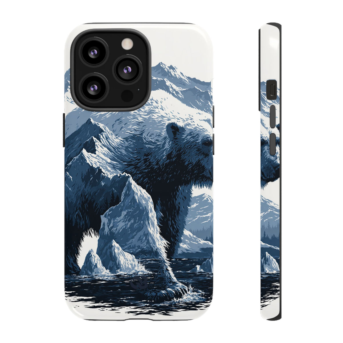 Fjord Summit Bear · Tough Phone Case for iPhone · Blue